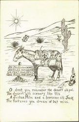 Prospector Donkey Postcard