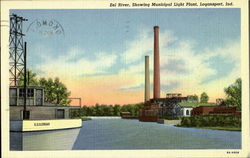 Eel River Showing Municipal Light Plant Postcard