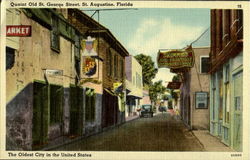 Quaint Old Street, George Street St. Augustine, FL Postcard Postcard