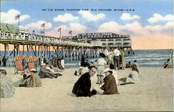 On The Sands Showing Pier Old Orchard Old Orchard Beach, ME Postcard Postcard