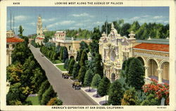 Looking West Along The Avenue Of Palaces San Diego, CA Postcard Postcard