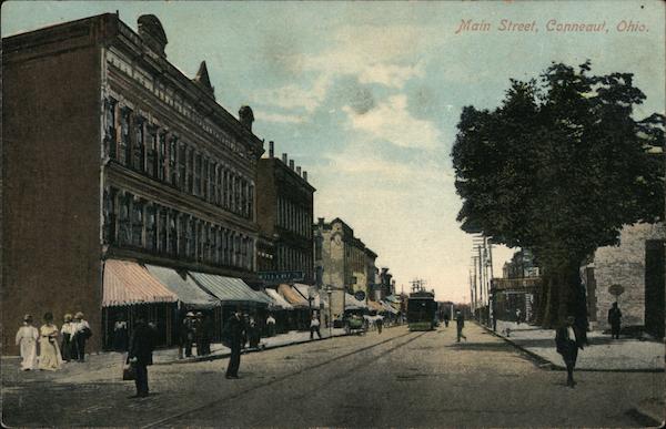 Main Street Conneaut, OH Postcard