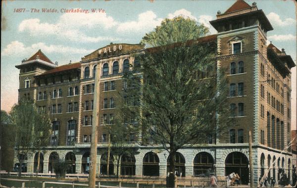 The Waldo Hotel Clarksburg, WV Postcard