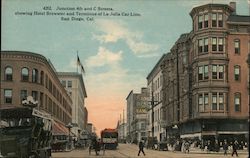 Junction of 4th and C Streets Postcard