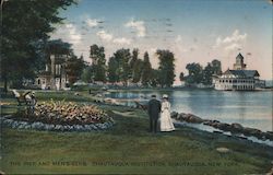 Pier and Mens Club, Chautauqua Institution New York Postcard Postcard Postcard