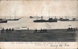 View of Harbor from The Garrison, Fort Caswell in the Distance Southport, NC Postcard Postcard Postcard