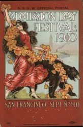 Admission Day Festival 1910 - Native Sons of the Golden West San Francisco, CA Postcard Postcard Postcard