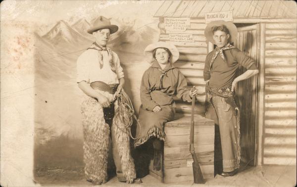 Cowboy, Wooly Chaps, Frontier Scene Ranch 100-1 Studio Photos Postcard