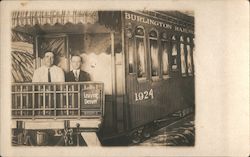 Burlington Railway: Leaving Denver 1924 Studio Photo Colorado Postcard Postcard Postcard