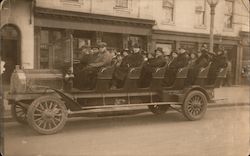 Large open sightseeing tour bus, c1910 Postcard