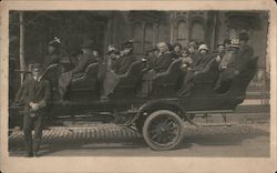 Sightseeing Tour Group in Open-Air Car Buses Postcard Postcard Postcard