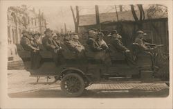 Sightseeing Tour Group in Open-Air Car Postcard