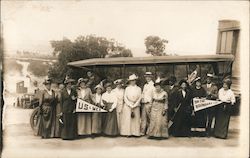 Men and women pose while touring the U.S. / Mexico border Postcard Postcard Postcard