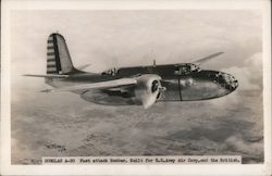 Douglas A-20 Fast Attack Bomber Army Postcard Postcard Postcard