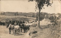 Farmers, Workers with Horses 1919 Postcard