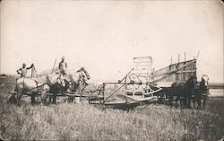 Horse-drawn farm equipment Occupational Postcard Postcard Postcard