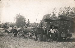 Horse Drawn Farm Machinery, Steam Tractor Occupational Postcard Postcard Postcard