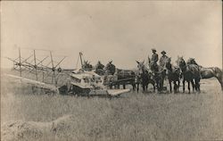 Men Cutting Wheat on the Stumps Farm near the town of Bushton Kansas Postcard Postcard Postcard