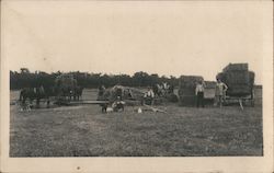 Men and Horses Haying Hay Wagons Occupational Postcard Postcard Postcard