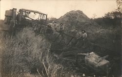 Workers with Overturned Steam Shovel, Rio Grande Valley c1911 Postcard