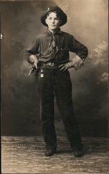 Young Man Dressed as a Cowboy Postcard