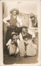 Group of Men Dressed as Cowboys, Wooly Chaps Postcard