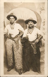 Two Men Dressed as Cowboys Holding Pistols Wearing Wooly Chaps Pittsburgh, PA Studio Photos Postcard Postcard Postcard