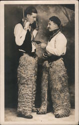 Cowboys with Wooly Chaps, Stick-up at Gunpoint Sioux City, IA Studio Photos Postcard Postcard Postcard