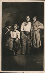 Two Couples dressed as cowboy and cowgirls Postcard