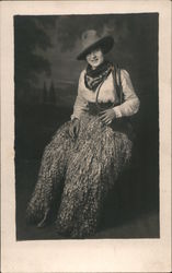 Lady Dressed as a Cowboy, Cowgirl, Wooly Chaps Postcard