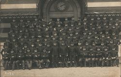 Large Group of Soldiers in Front of an Old Building France World War I Postcard Postcard Postcard