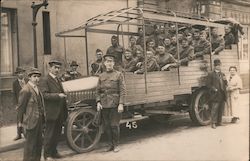 Large Group of US Soldiers in Truck World War I Postcard Postcard Postcard