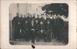 Group of Soldiers in Front of an Old Building Postcard