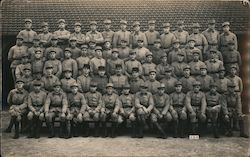 Group of Soldiers in Front of a House World War I Postcard Postcard Postcard