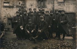 Group of Soldiers in Front of an Old Building France World War I Postcard Postcard Postcard