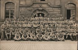 Group of Soldiers in Front of an Old Building France World War I Postcard Postcard Postcard