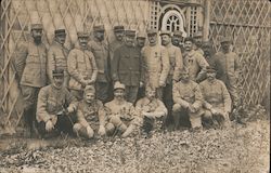 Group of Soldiers in Front of a Old House France World War I Postcard Postcard Postcard