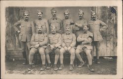 Group of Soldiers in Front of an Old Building World War I Postcard Postcard Postcard