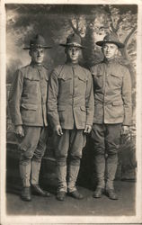 3 Soldiers, Studio Photo Postcard