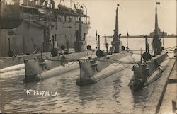 "K" Flotilla, US Submarines, WWI Navy Postcard Postcard Postcard