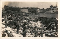 Group of Soldiers - Battle For Kwajalein Over Work Begins World War II US Navy Postcard Postcard Postcard