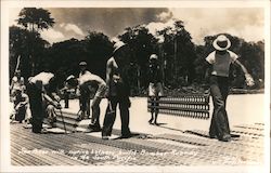 Sea Bees With Natives Hetpees Build Bomber Runaway in the South Pacific World War II U.S. Navy Postcard Postcard Postcard