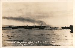 "Near Miss" - Jap missiles splash into Empress Augusta Bay Bougainville Island World War II U.S. Navy Postcard Postcard Postcard