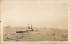 A Lone Ship in the Sea Postcard