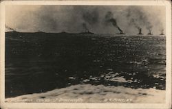 A picturesque column of Dreadnaughts, USS Delaware Postcard