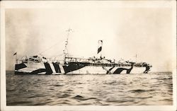 Camouflaged Warship Postcard