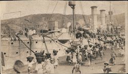 Local Woman Coaling a Navy Ship, Cuba? Postcard Postcard Postcard