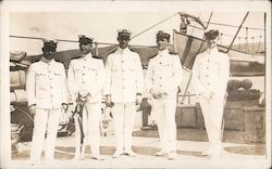 5 Naval Officors Postcard