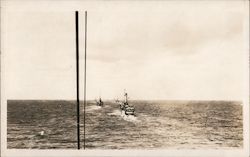 Battleships sailing in the Ocean Postcard