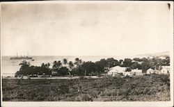 A Lone Warship Sailing in the Beach Guantanamo Bay, Cuba Navy Postcard Postcard Postcard